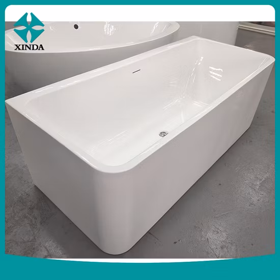 Acrylic Center Drain Non-Whirlpool Freestanding Bathtub Plastic Bathtub for Adult