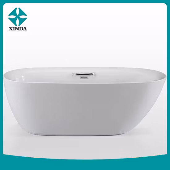 Acrylic Center Drain Non-Whirlpool Freestanding Bathtub Plastic Bathtub for Adult