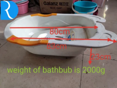 Bañera de inyección de plástico para uso de bebés (con placa para tumbarse e inserto)